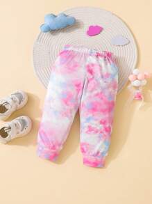 SHEIN 嬰兒紮染卡通圖案長褲 - 彩色 - 查看 2