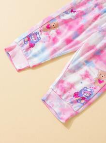 SHEIN 嬰兒紮染卡通圖案長褲 - 彩色 - 查看 3