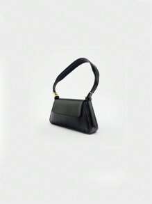 Minimalist Flap Bag Solid Black - Black - View 2
