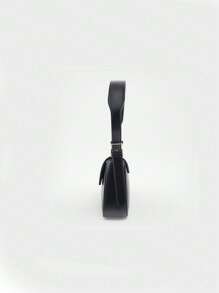 Minimalist Flap Bag Solid Black - Black - View 3