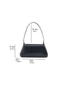 Minimalist Flap Bag Solid Black - Black - View 5
