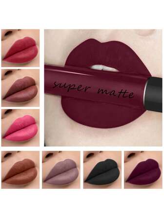 啞光液體口紅,1入組持久防水唇彩唇膏適合女士