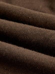 ROMWE Cupid Print Contrast Lace Cami Top - Chocolate Brown - View 2