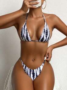 SHEIN Bộ Bikini Nữ Cà vạt nhuộm - Nhiều màu - Xem 1