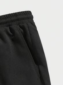 GENTILAND Bộ hai mảnh Nam Dây kéo Túi Nút phía trước Sọc ca rô Giải trí - Đen và trắng - Xem 3