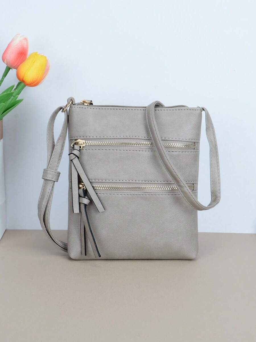nuevo casual Bolso bandolera unicolor PU con solapa Bolso de hombro diseñador de mujeres Bolso de mano & Monedero