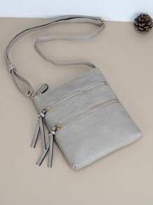 nuevo casual Bolso bandolera unicolor PU con solapa Bolso de hombro diseñador de mujeres Bolso de mano & Monedero