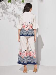 Mulvari Bộ đồ hai mảnh nữ Xù Hoa Boho - Nhiều màu - Xem 2