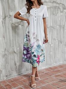 EMERY ROSE Đầm Nút Túi Hoa Dễ thương - Nhiều màu - Xem 4