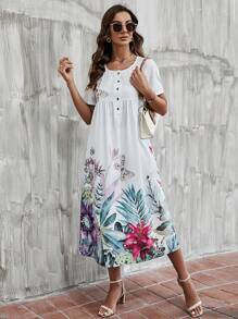EMERY ROSE Đầm Nút Túi Hoa Dễ thương - Nhiều màu - Xem 5