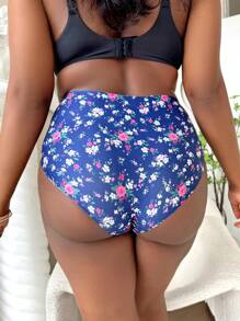 Plus Floral Print High Waist Panty - Multicolor - View 2
