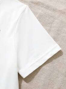 SHEIN Chicas Camiseta con mariposa & con estampado de gato - Blanco - Ver 7