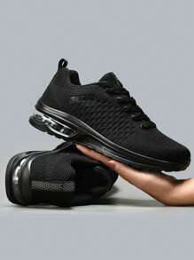 Hombres Zapatos de atletismo con cordón delantero - Negro - Ver 1