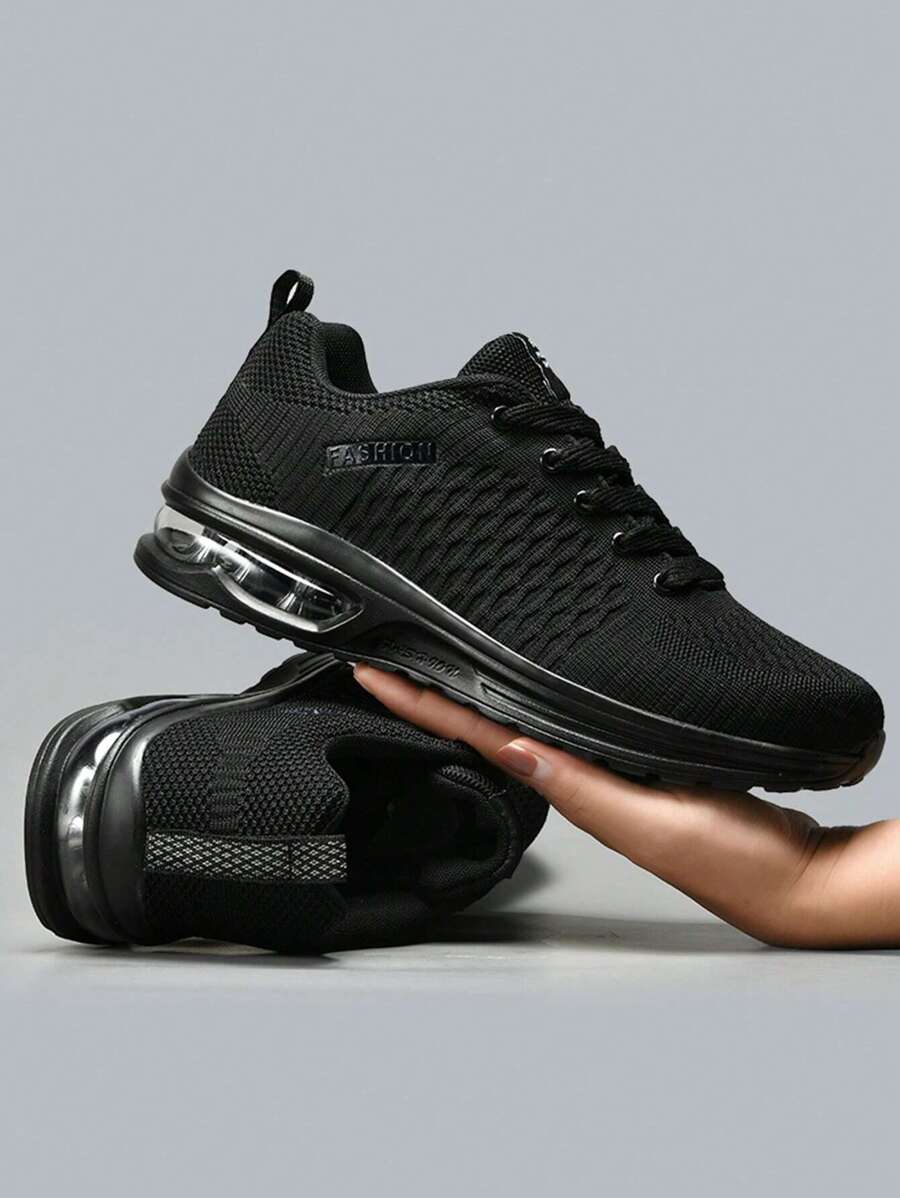 Hombres Zapatos de atletismo con cordón delantero - Negro - Ver 1