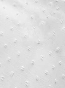 SHEIN VCAY Swiss Dot Button Front Sleeveless Shirt - White - View 6