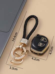 Vỏ chìa khóa Suzuki chuyên dụng TPU mềm + Móc khóa dây da đính đá kèm tua vít 3 món/bộ màu ngẫu nhiên cho chìa khóa xe Suzuki hai nút thẳng - Nhiều màu - Xem 4