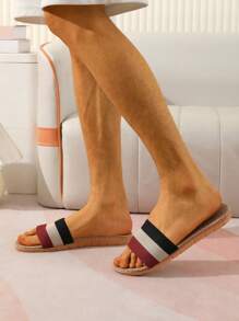 Fall/Winter Fashion Slippers For Men, Color Block Bedroom Slippers