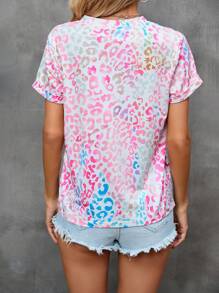 SHEIN LUNE Áo thun nữ In hoa Báo Giải trí - Nhiều màu - Xem 2