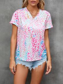 SHEIN LUNE Áo thun nữ In hoa Báo Giải trí - Nhiều màu - Xem 5