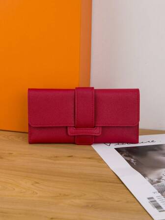 1 pieza Billetera de embrague multifuncional de PU con cierre a presión para uso diario en las cuatro estaciones, bolsa de regalo, regalo para maestros, mujer, billetera larga