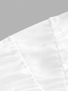 SHEIN ICON 褶邊抹胸緊身洋裝 - 白色 - 查看 3