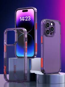 Habyby Ốp lưng PC cứng chống sốc thời trang chống rơi cho bé trai và bé gái Tương thích với iPhone 11/IPhone 13/IPhone 14/IPhone 15/IPhone 12 - Màu tím hoa cà - Xem 3