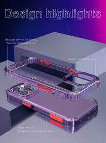 Habyby Ốp lưng PC cứng chống sốc thời trang chống rơi cho bé trai và bé gái Tương thích với iPhone 11/IPhone 13/IPhone 14/IPhone 15/IPhone 12 - Màu tím hoa cà - Xem 4