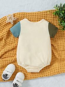 Bebé niño Body de color combinado con parche con bolsillo - Multicolor - Ver 2