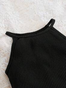 SHEIN 嬰兒3入組條紋針織掛脖上衣 - 淺藍色 - 查看 3