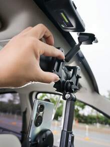 1入組汽車後視鏡鏡子手機支架 - 黑色 - 查看 4