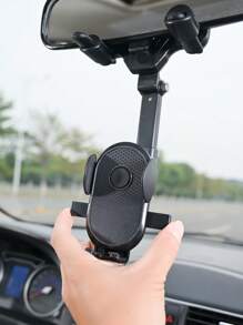 1入組汽車後視鏡鏡子手機支架 - 黑色 - 查看 7