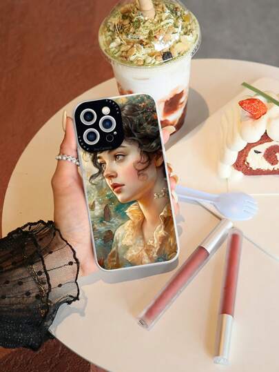 Classical Oil Painting Girl Printed Tpu Phone Case Compatible With IPhone