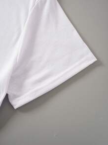 INAWLY Plus Heart Print Tee For Summer - White - View 5