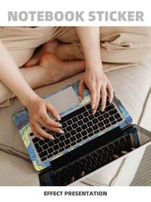 2pcs Oil Painting Print Laptop Protective Sticker - Multicolor - View 4