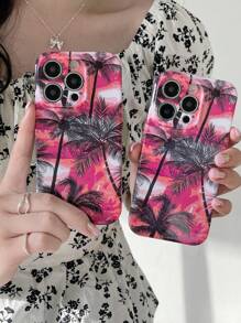 Vỏ điện thoại in hình cây dừa - Màu Hồng Tươi - Xem 9