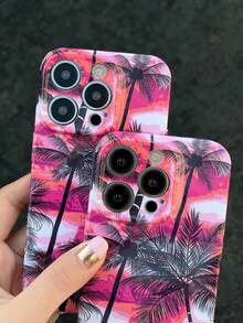 Vỏ điện thoại in hình cây dừa - Màu Hồng Tươi - Xem 3