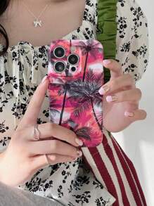 Vỏ điện thoại in hình cây dừa - Màu Hồng Tươi - Xem 8