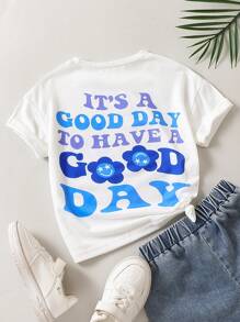 Toddler Girls Cartoon & Slogan Graphic Tee - White - View 1