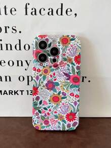 Summer Floral Print Phone Case Compatible With IPhone15/15Plus/15Pro/15Promax