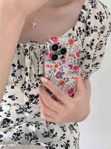 Summer Floral Print Phone Case Compatible With IPhone15/15Plus/15Pro/15Promax