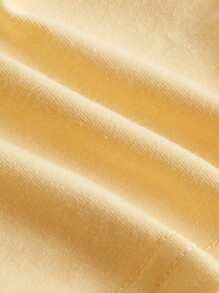 SHEIN MOD Áo khoác và áo lót dành cho xe tăng nữ Lộ Lưng viền lá sen Buộc lại Thắt nơ trước Nếp gấp Phần Ngực màu trơn Giải trí - Màu vàng - Xem 3