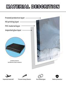 1set Marble Pattern Sticker Compatible With Sony PS5 Slim - Multicolor - View 3