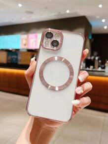 Gradient Glitter Elegant Electroplated Magnetic Wireless Charging Protective Case Compatible With MagSafe Charger Compatible With Iphone 15, IPhone 15 Pro, IPhone 15 Pro Max, IPhone 16, IPhone 16 Pro, IPhone 16 Pro Max - Champagne - View 3