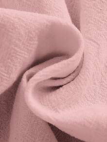 SHEIN Áo sơ mi Trai Nút phía trước màu trơn Giải trí - Màu Hồng baby - Xem 5