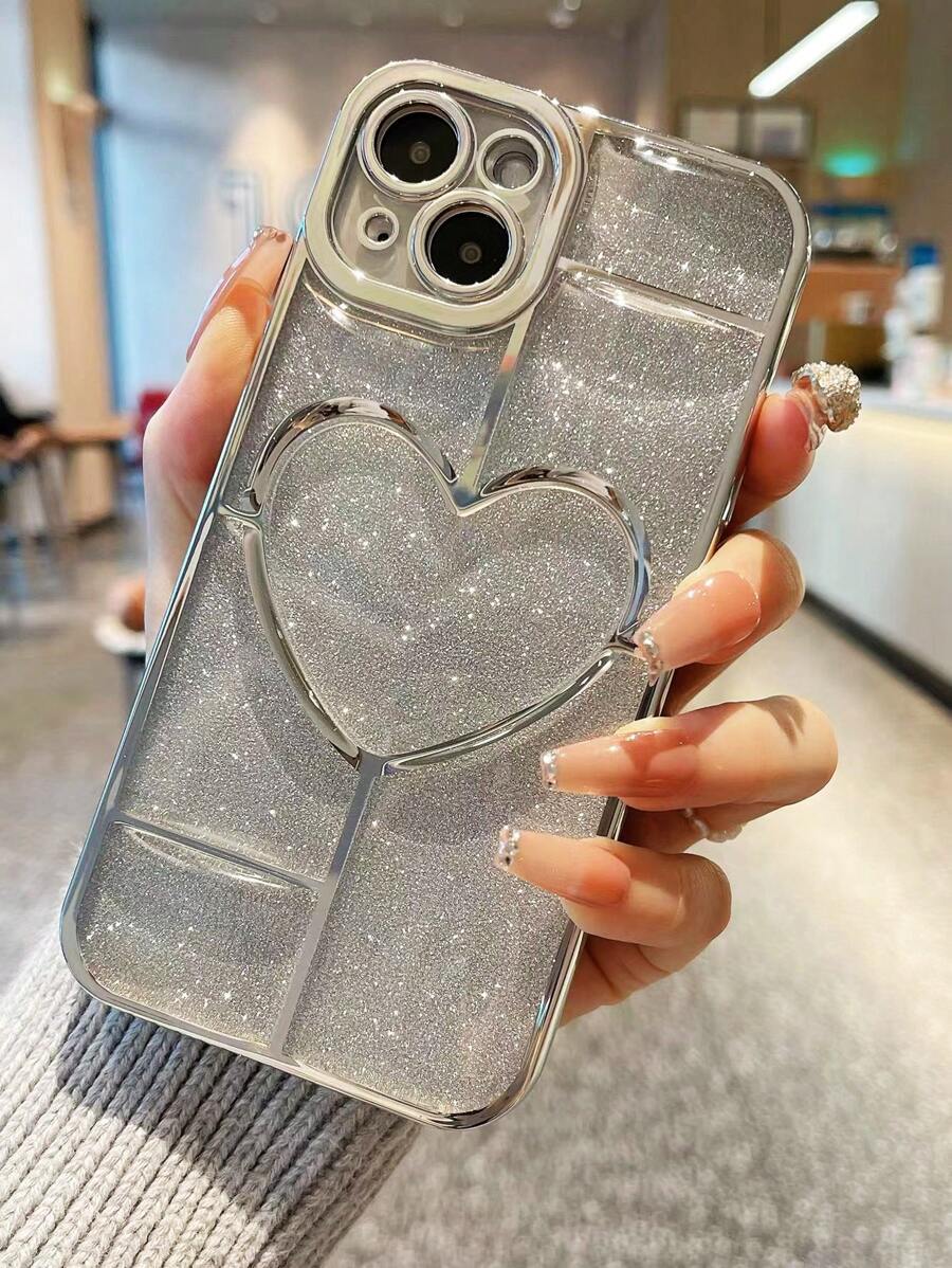 Odporna na wstrząsy powłoka 3D Big Love Heart Design Prosta obudowa z dopaminą kompatybilna z Iphone 15, Iphone 15 Pro, Iphone 15 Pro Max
