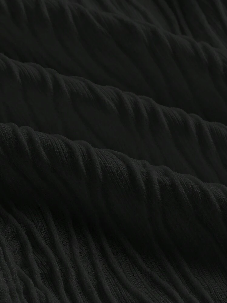 SHEIN EZwear Top sans manches à applique lettre - Noir - Voir 4