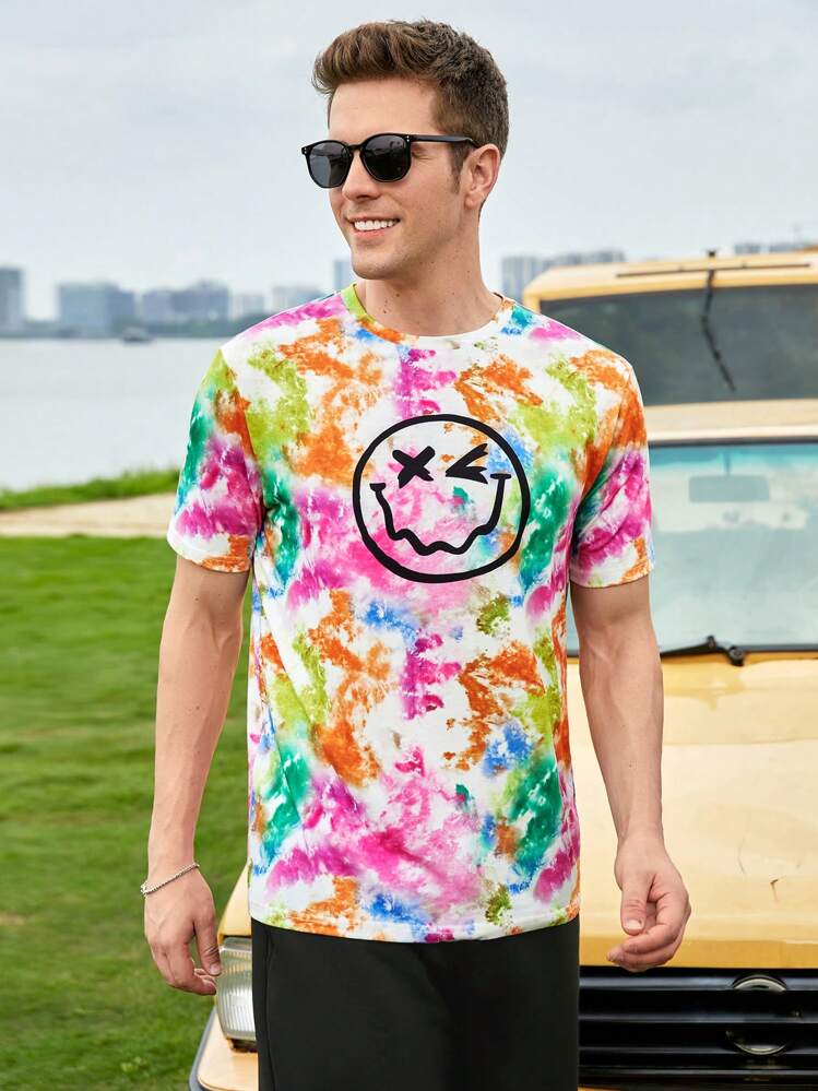 Manfinity RebelGame Casual Spotprent Tie dye Heren T-shirts en tanks - Veel kleurig - Bekijken 6