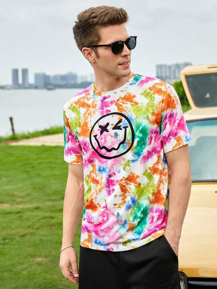 Manfinity RebelGame Casual Spotprent Tie dye Heren T-shirts en tanks - Veel kleurig - Bekijken 4