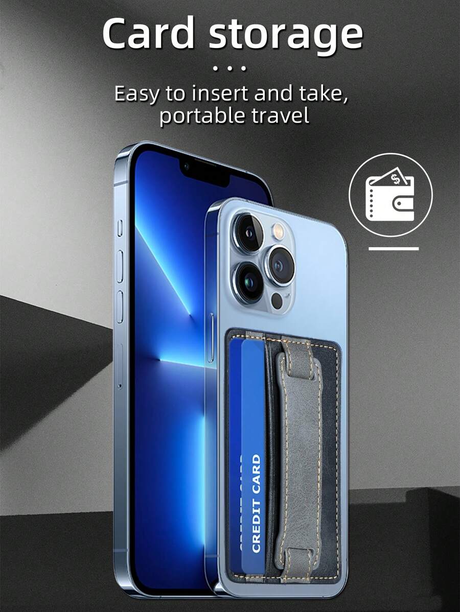 Móvil con ranura de tarjeta trasero soporte para muñequera - Negro - Ver 1