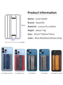 Móvil con ranura de tarjeta trasero soporte para muñequera - Negro - Ver 4